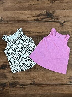 Lot Of 2 Old Navy Toddler Tank Top ‘Cheetah Print & Pink’ (size 3T)